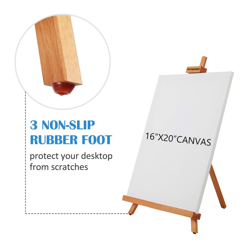 Falling in Art Beechwood 25" Tabletop Easel Display Stand for Painting - Holding Canvas Up to 22 1/2 Inches High, A-Frame Artist Tripod with Rubber Feet, Portable Photo and Sign Holder - Image 4